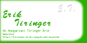 erik tiringer business card